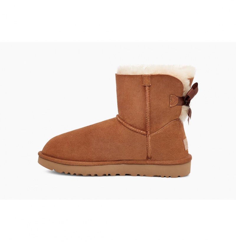 UGG Mini Bailey Bow II Čižmy Z Ovčej Kože Damske Hnede | SK-905LTEFJV