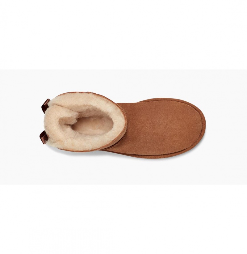 UGG Mini Bailey Bow II Čižmy Z Ovčej Kože Damske Hnede | SK-905LTEFJV