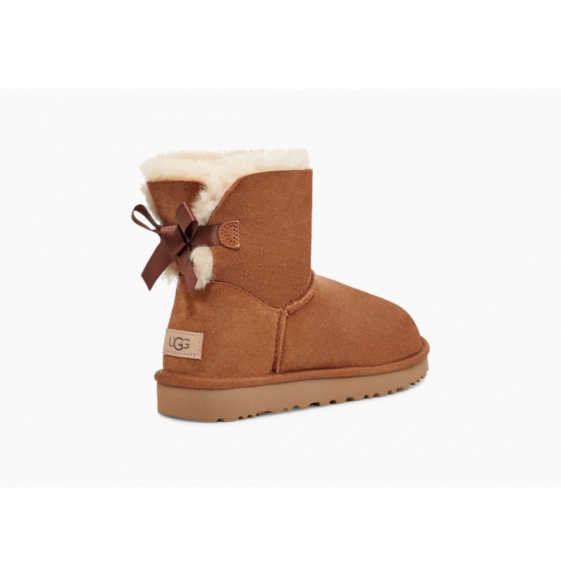 UGG Mini Bailey Bow II Čižmy Z Ovčej Kože Damske Hnede | SK-905LTEFJV