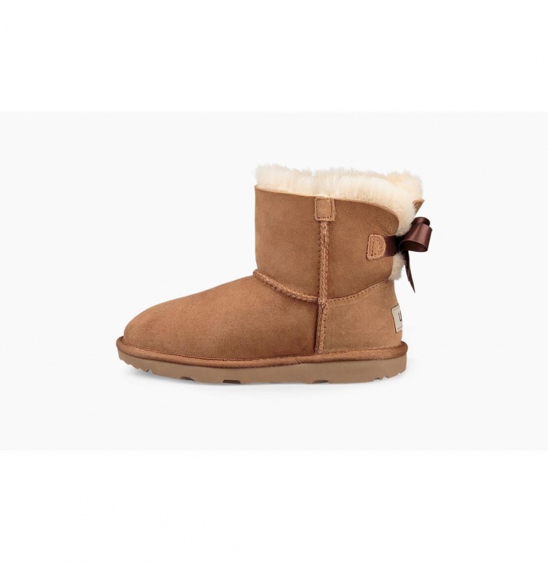 UGG Mini Bailey Bow II Čižmy Z Ovčej Kože Detske Hnede | SK-639ELIUKV