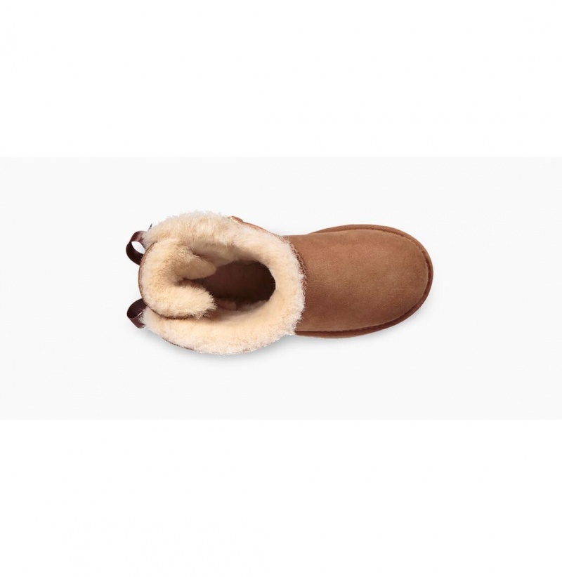 UGG Mini Bailey Bow II Čižmy Z Ovčej Kože Detske Hnede | SK-639ELIUKV