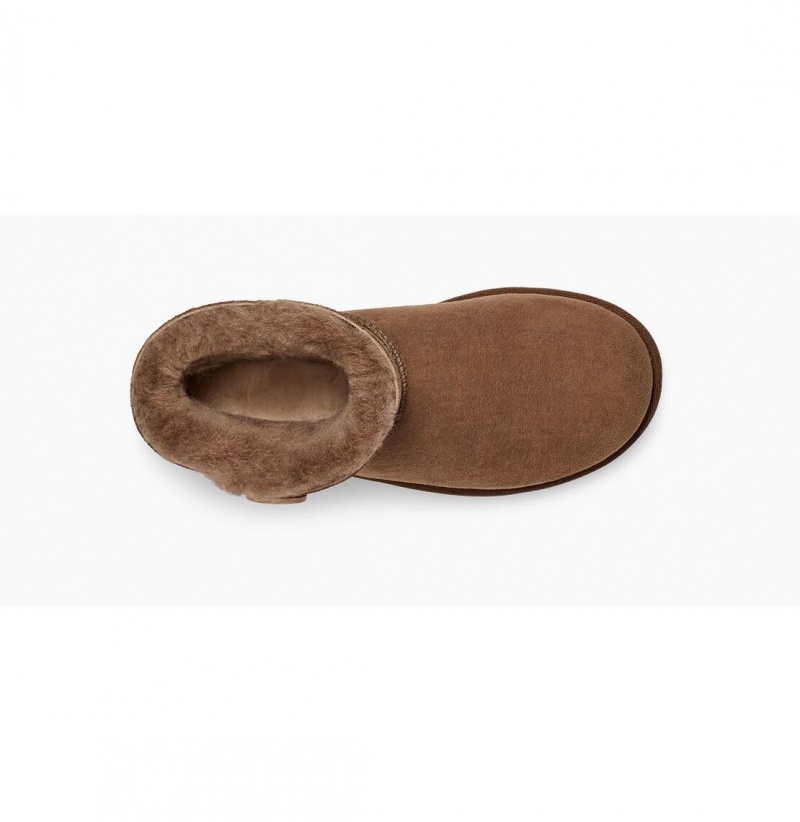 UGG Mini Bailey Button II Čižmy Z Ovčej Kože Damske Hnede | SK-284ALZXVI