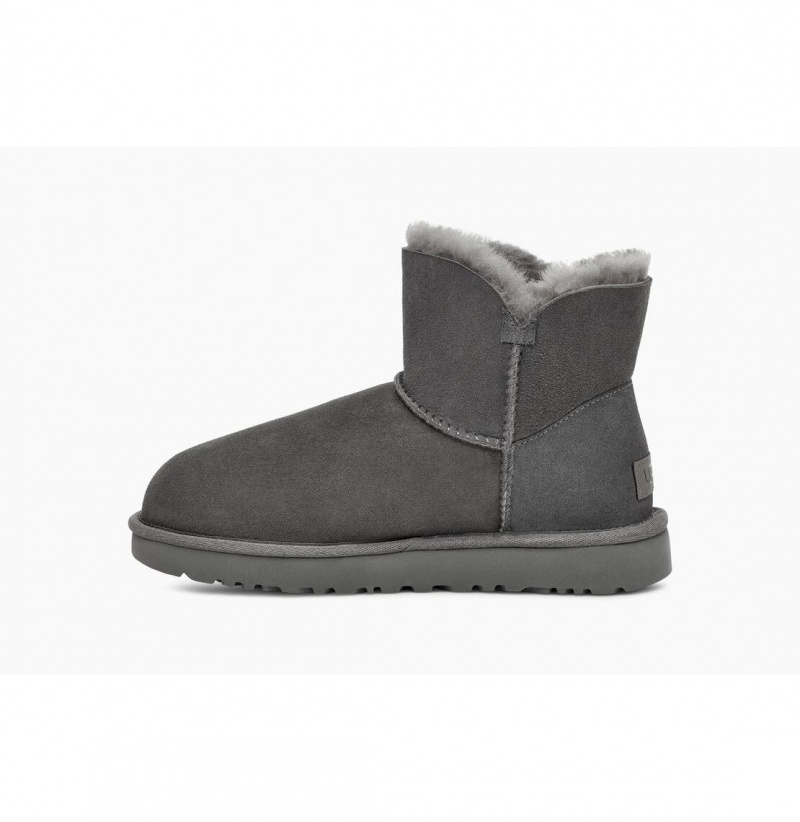 UGG Mini Bailey Button II Čižmy Z Ovčej Kože Damske Siva | SK-932RTEVOG