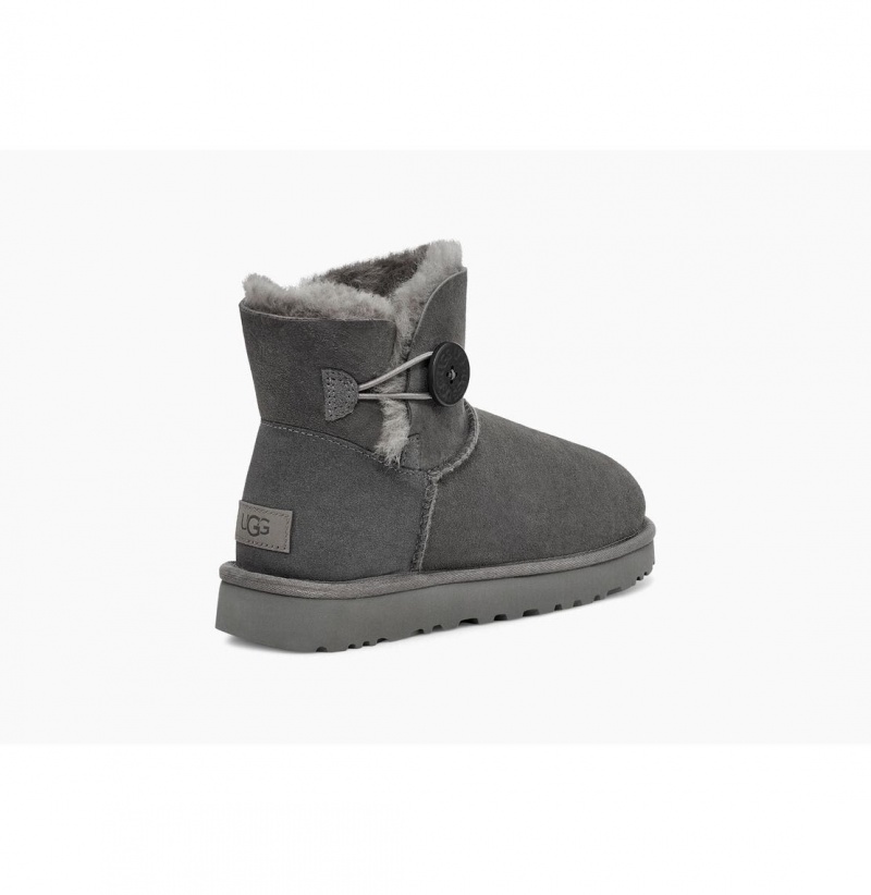 UGG Mini Bailey Button II Čižmy Z Ovčej Kože Damske Siva | SK-932RTEVOG