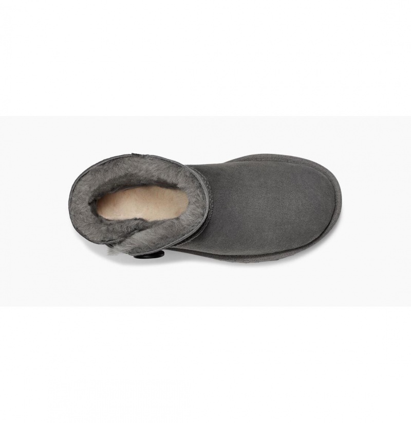 UGG Mini Bailey Button II Čižmy Z Ovčej Kože Damske Siva | SK-932RTEVOG