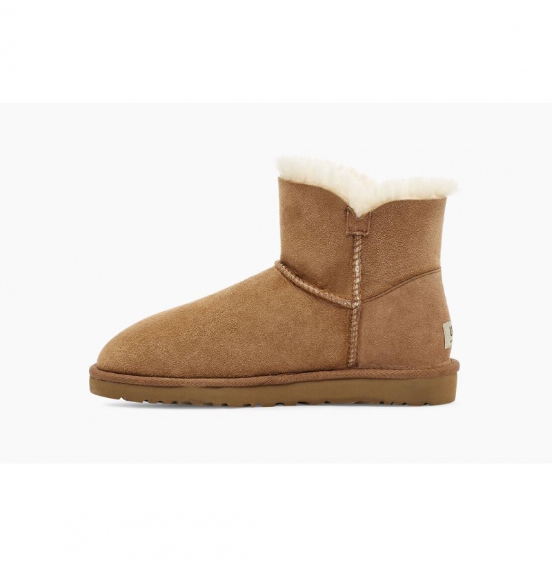 UGG Mini Bailey Button II Čižmy Z Ovčej Kože Damske Hnede | SK-326VFYTOJ