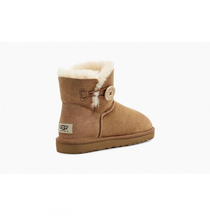 UGG Mini Bailey Button II Čižmy Z Ovčej Kože Damske Hnede | SK-326VFYTOJ