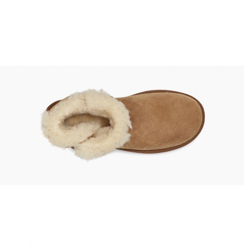 UGG Mini Bailey Button II Čižmy Z Ovčej Kože Damske Hnede | SK-326VFYTOJ