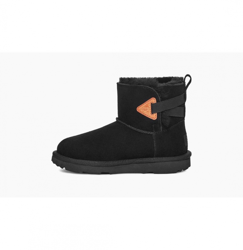 UGG Mini Bailey Flex Čižmy Z Ovčej Kože Detske Čierne | SK-196WUMKVY