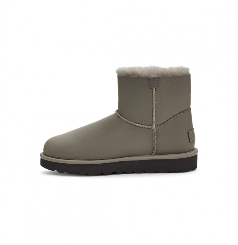 UGG Mini Bailey Logo Remienkove Čižmy Z Ovčej Kože Damske Svetlo Mätové | SK-027AMILBO