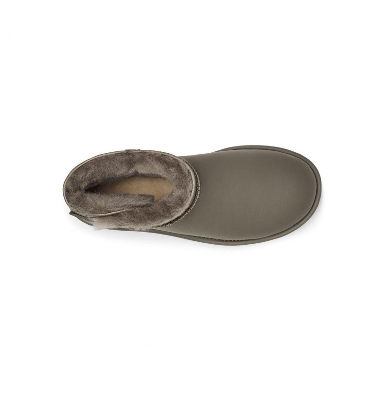UGG Mini Bailey Logo Remienkove Čižmy Z Ovčej Kože Damske Svetlo Mätové | SK-027AMILBO