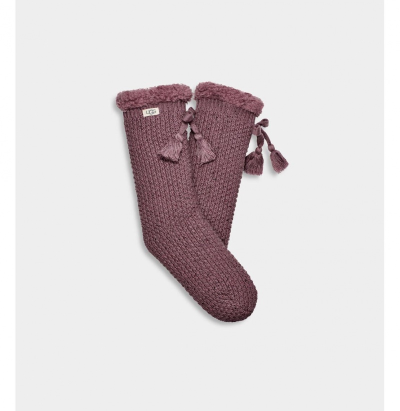 UGG Nessie Fleece Podsite Ponozky Damske Bordove | SK-205TPEFYB