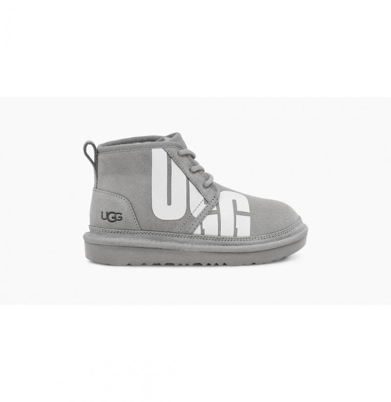 UGG Neumel Chopd Chukka Topanky Detske Siva Biele | SK-347BYNUJL