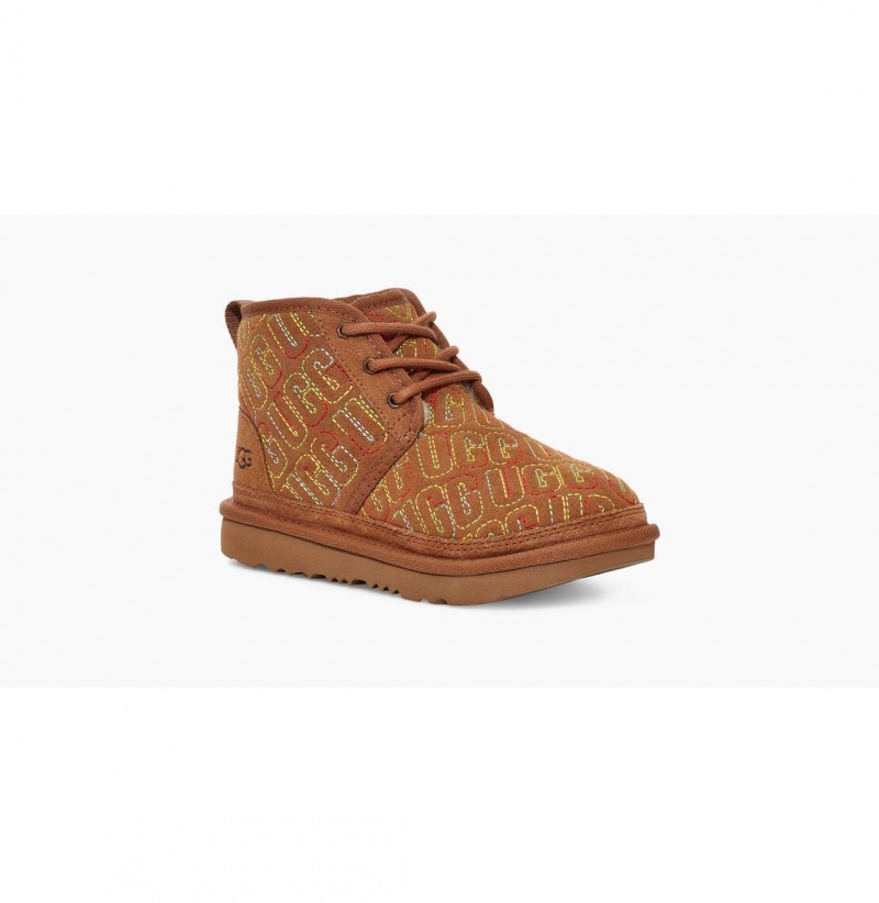 UGG Neumel II Grafika Stitch Chukka Topanky Detske Hnede | SK-301PNHIDA