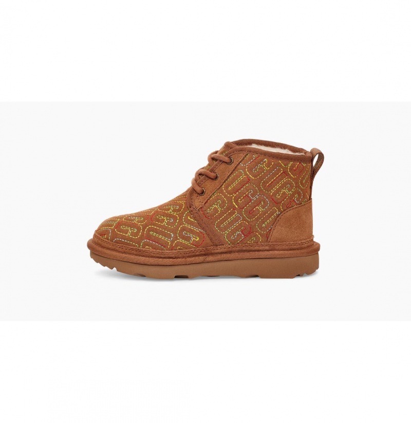 UGG Neumel II Grafika Stitch Chukka Topanky Detske Hnede | SK-301PNHIDA