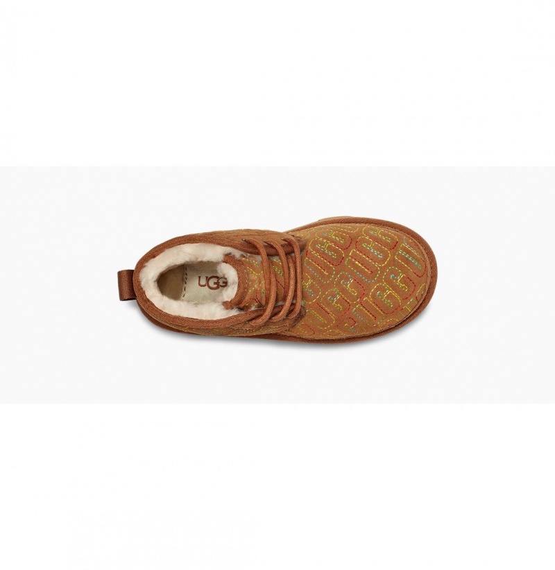 UGG Neumel II Grafika Stitch Chukka Topanky Detske Hnede | SK-301PNHIDA