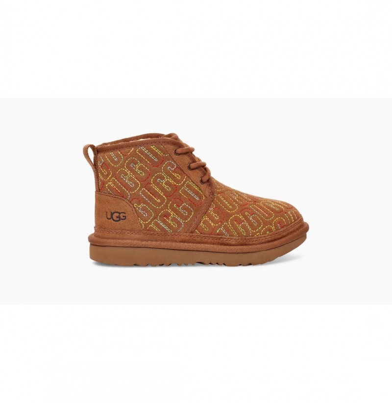 UGG Neumel II Grafika Stitch Chukka Topanky Detske Hnede | SK-301PNHIDA