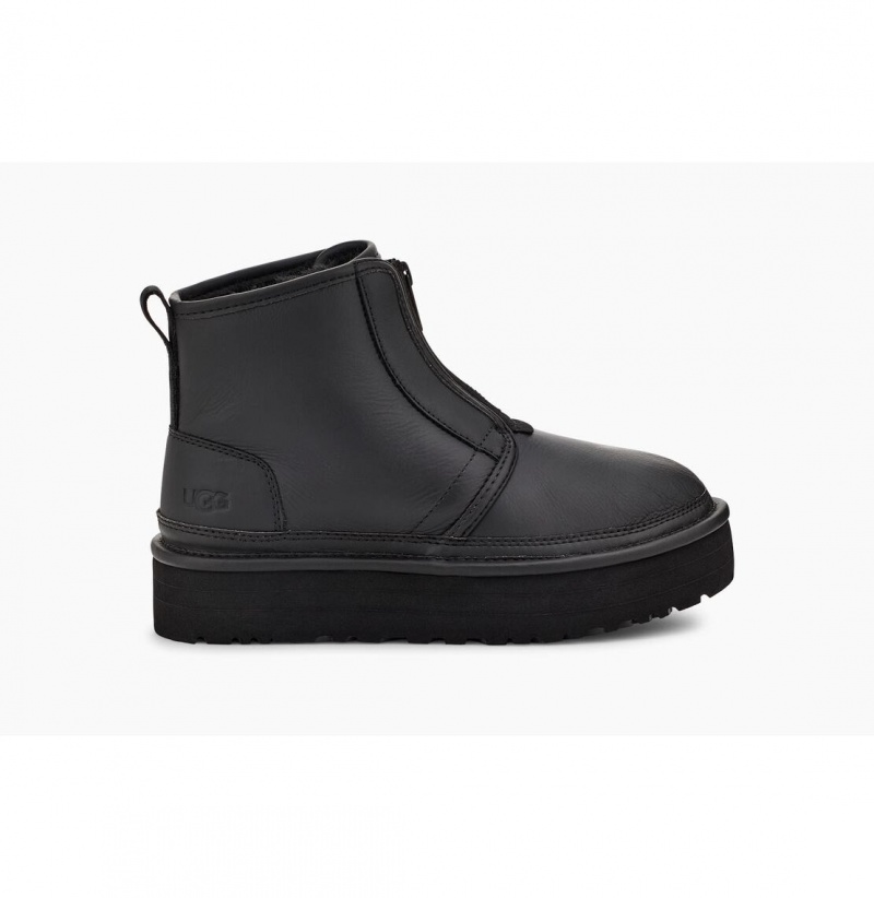 UGG Neumel Platforme Zip Chukka Topanky Damske Čierne Biele | SK-532HJXQYW