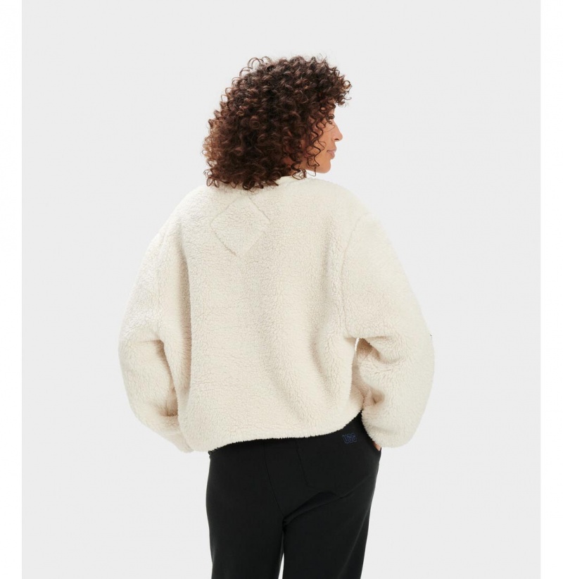 UGG Niko Sherpa Crewneck Mikina Damske Béžové Čierne | SK-130AFLGNE