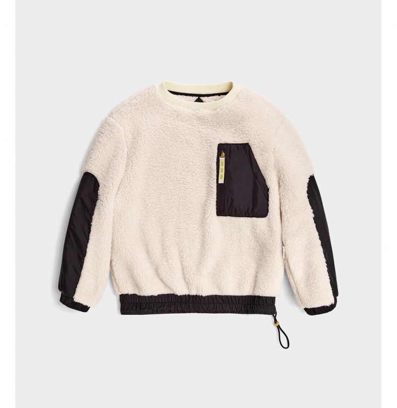 UGG Niko Sherpa Crewneck Mikina Damske Béžové Čierne | SK-130AFLGNE