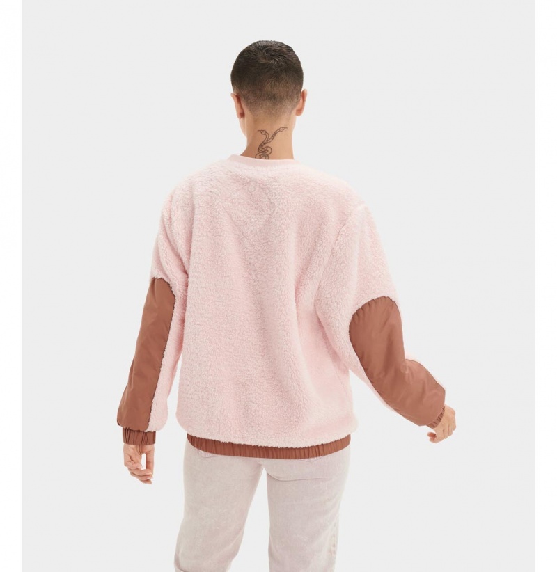 UGG Niko Sherpa Crewneck Mikina Damske Svetlo Ruzove | SK-813ZXANSR