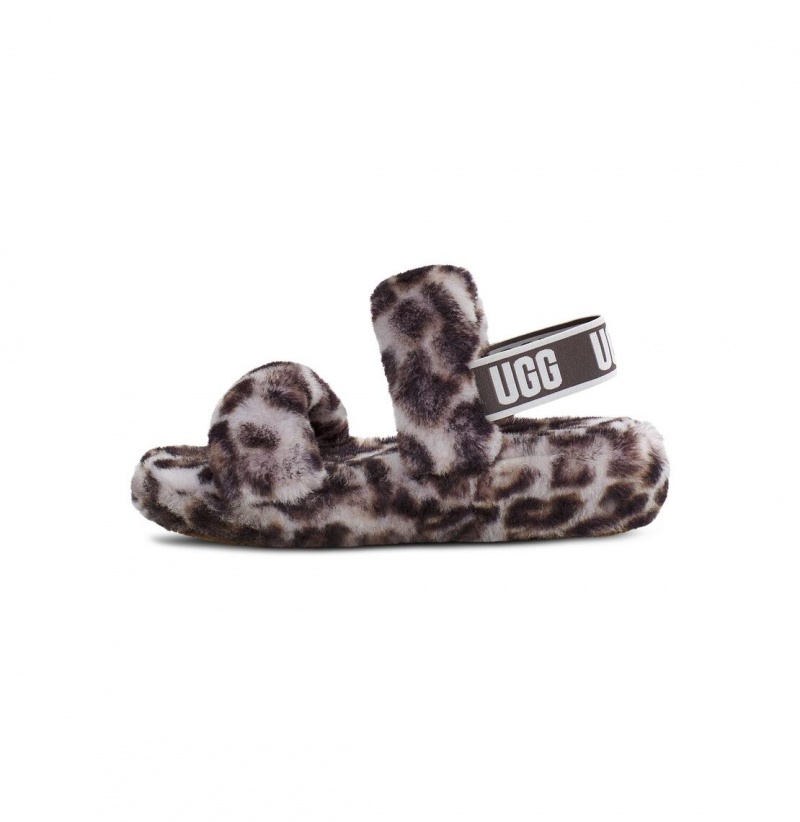 UGG Oh Yeah Panther Print Papuce Damske Siva | SK-836YOCGQB