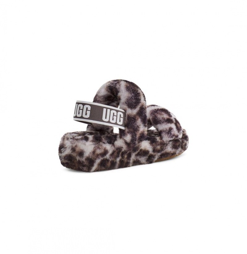 UGG Oh Yeah Panther Print Papuce Damske Siva | SK-836YOCGQB