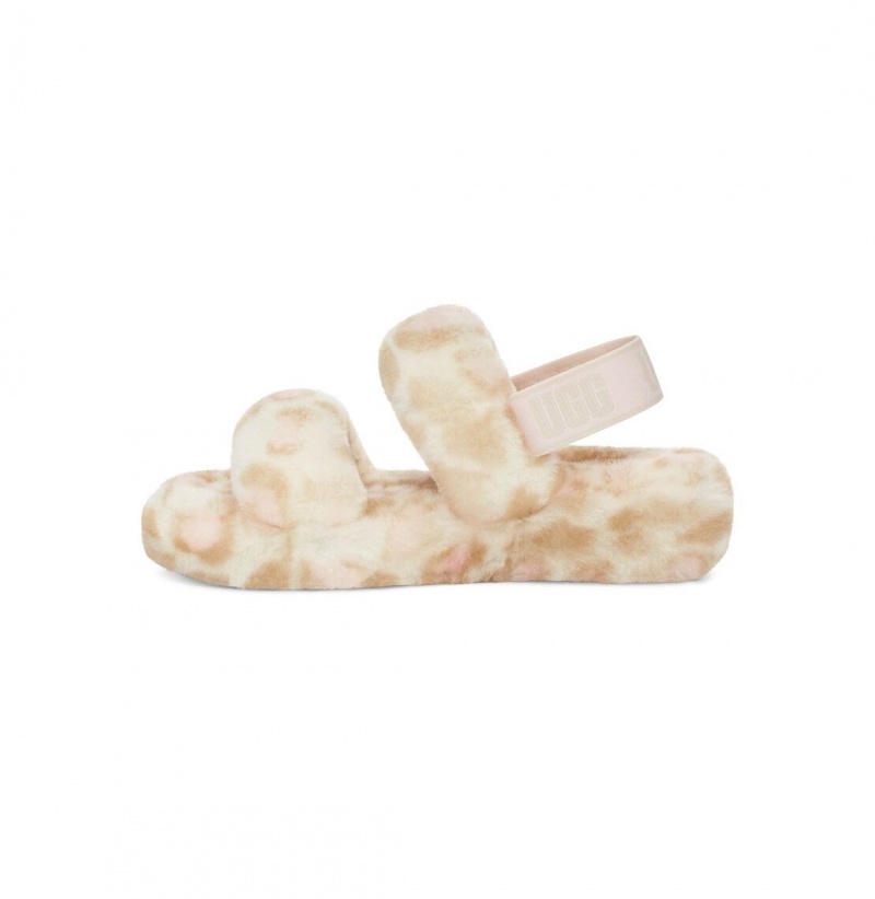 UGG Oh Yeah Panther Print Papuce Damske Biele | SK-693LQSUYH