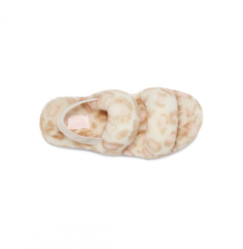 UGG Oh Yeah Panther Print Papuce Damske Biele | SK-693LQSUYH