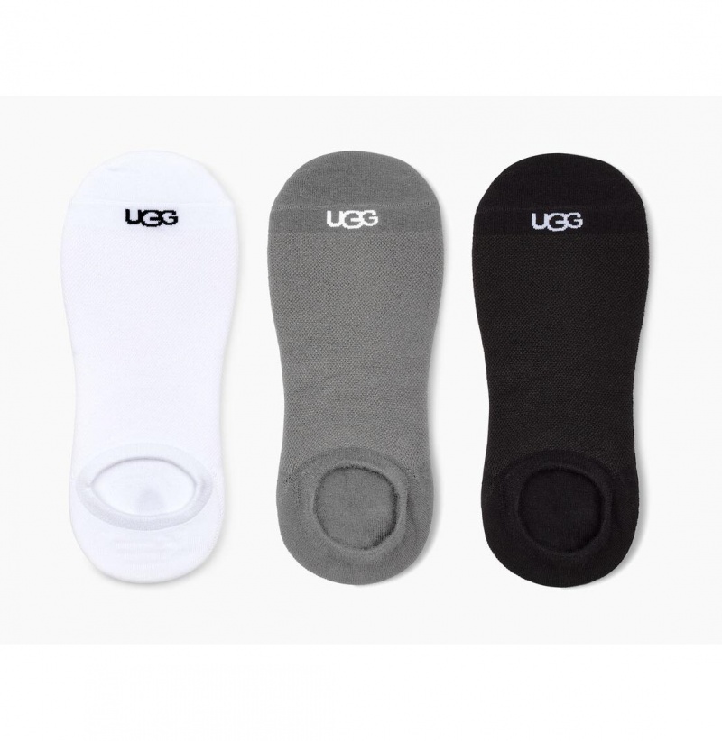 UGG Oliver No Show 3 Pack Ponozky Panske Biele Siva Čierne | SK-032TJCNYI