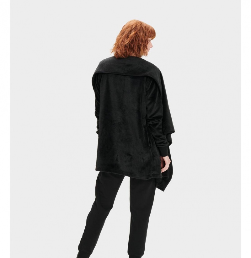 UGG Orla Fleece Kardigan Damske Čierne | SK-830NXBJZC