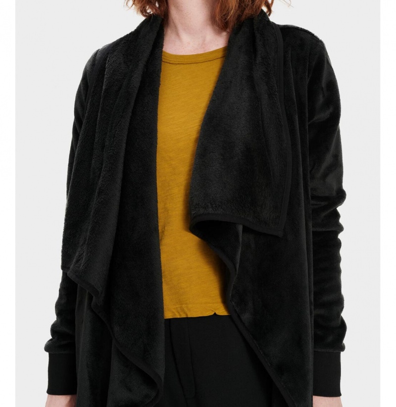 UGG Orla Fleece Kardigan Damske Čierne | SK-830NXBJZC