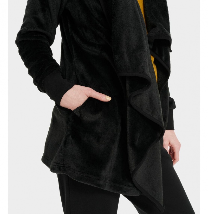 UGG Orla Fleece Kardigan Damske Čierne | SK-830NXBJZC