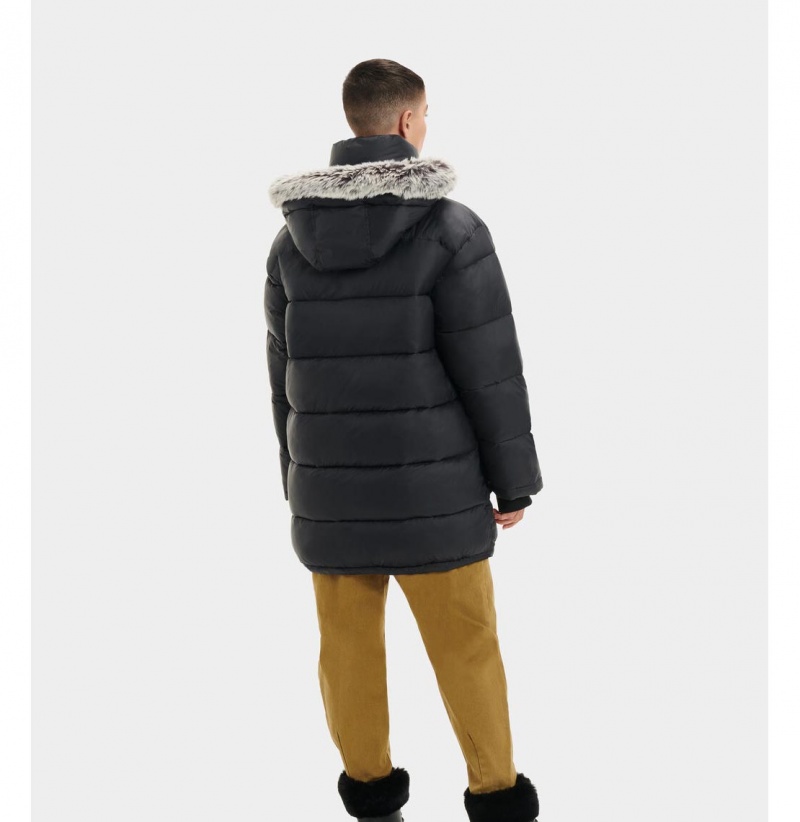 UGG Ozzy Stredne-Length Puffer Bundy Damske Čierne | SK-752NJWFZP