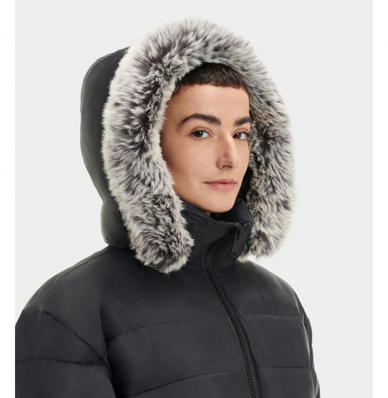 UGG Ozzy Stredne-Length Puffer Bundy Damske Čierne | SK-752NJWFZP