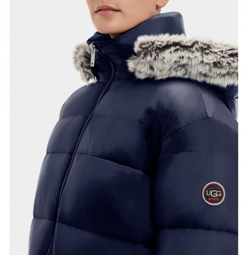 UGG Ozzy Stredne-Length Puffer Bundy Damske Námornícka Modrá | SK-097LSUWHT