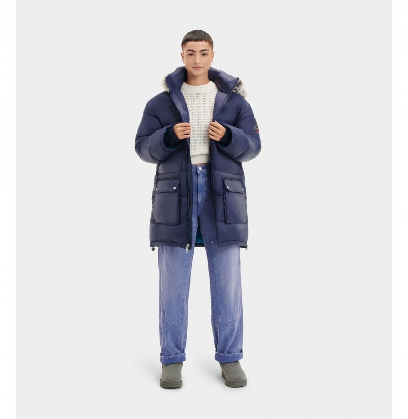 UGG Ozzy Stredne-Length Puffer Bundy Damske Námornícka Modrá | SK-097LSUWHT