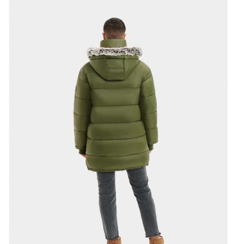 UGG Ozzy Stredne-Length Puffer Bundy Damske Olivovo Zelená | SK-297DJQZNT