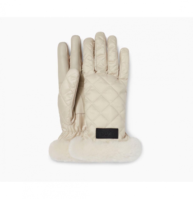 UGG Prešívané Performance Rukavice Damske Biele | SK-683PABEOY