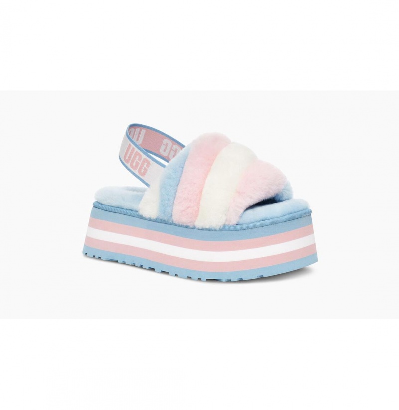 UGG Pride Disco Stripe Slapky Papuce Damske Zelene | SK-361AREUFK