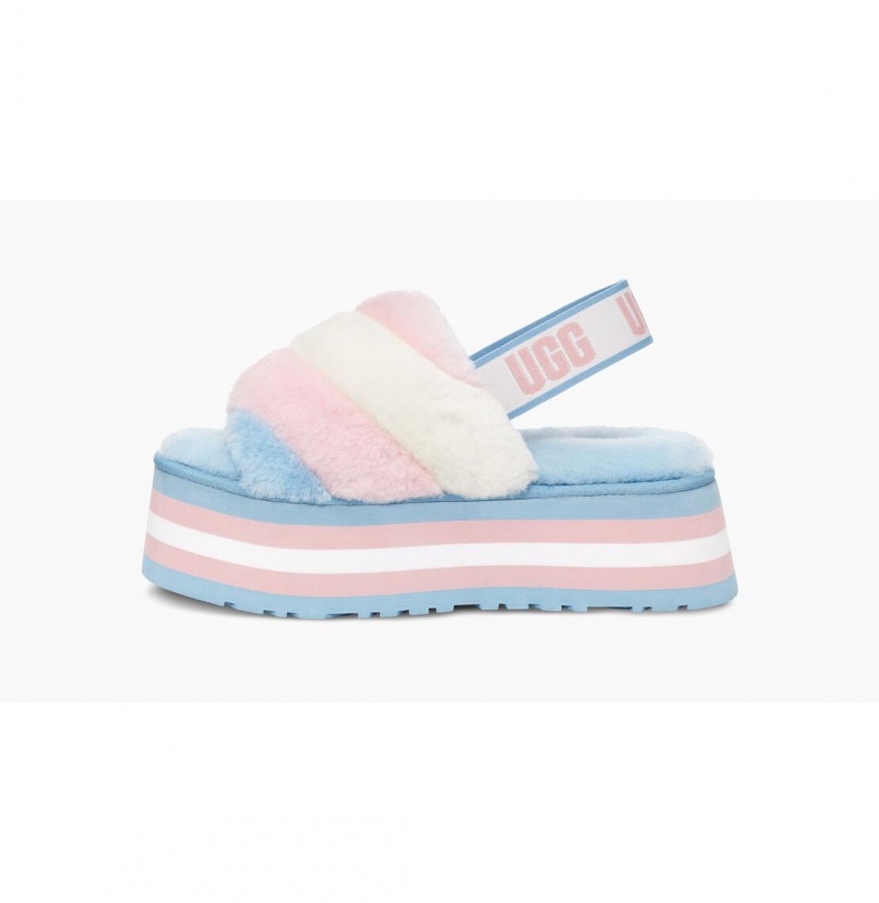 UGG Pride Disco Stripe Slapky Papuce Damske Zelene | SK-361AREUFK
