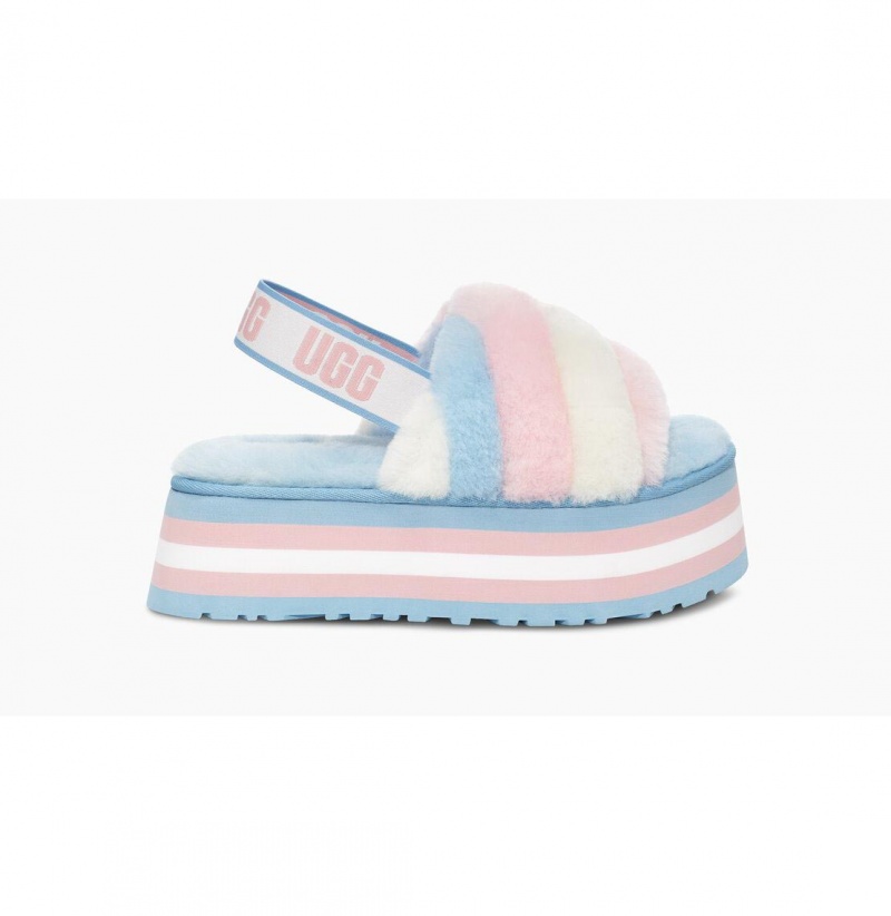 UGG Pride Disco Stripe Slapky Papuce Damske Zelene | SK-361AREUFK