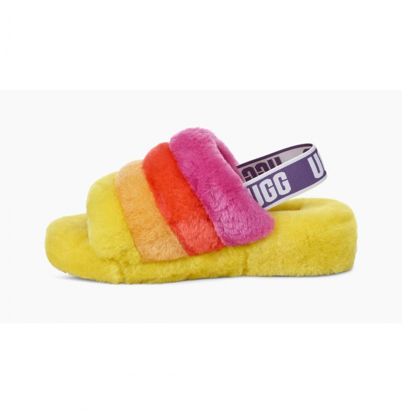 UGG Pride Fluff Yeah Slapky Papuce Panske Viacfarebný Žlté | SK-827AZPROC