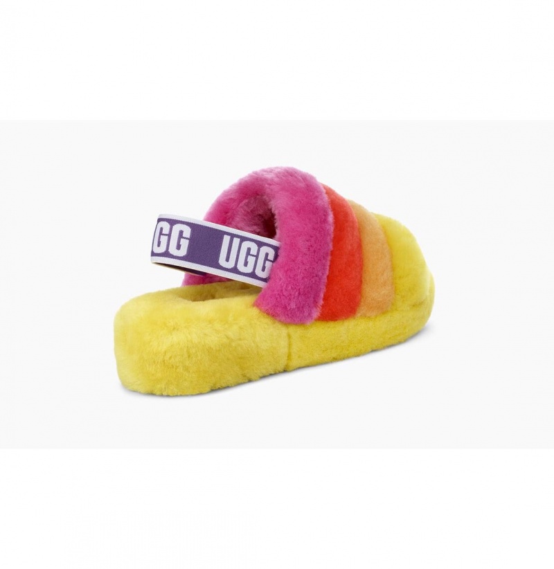 UGG Pride Fluff Yeah Slapky Papuce Panske Viacfarebný Žlté | SK-827AZPROC