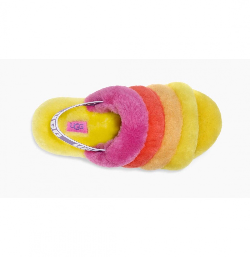 UGG Pride Fluff Yeah Slapky Papuce Panske Viacfarebný Žlté | SK-827AZPROC