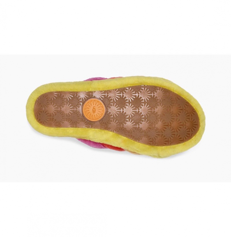 UGG Pride Fluff Yeah Slapky Papuce Panske Viacfarebný Žlté | SK-827AZPROC