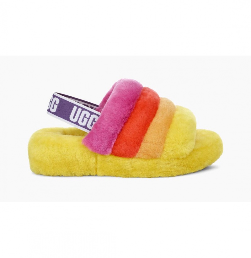 UGG Pride Fluff Yeah Slapky Papuce Panske Viacfarebný Žlté | SK-827AZPROC