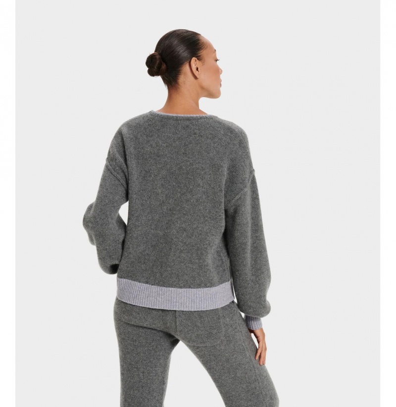 UGG Renata Cashmere-Blend Crewneck Svetre Damske Tmavo Siva | SK-893WYIJBV