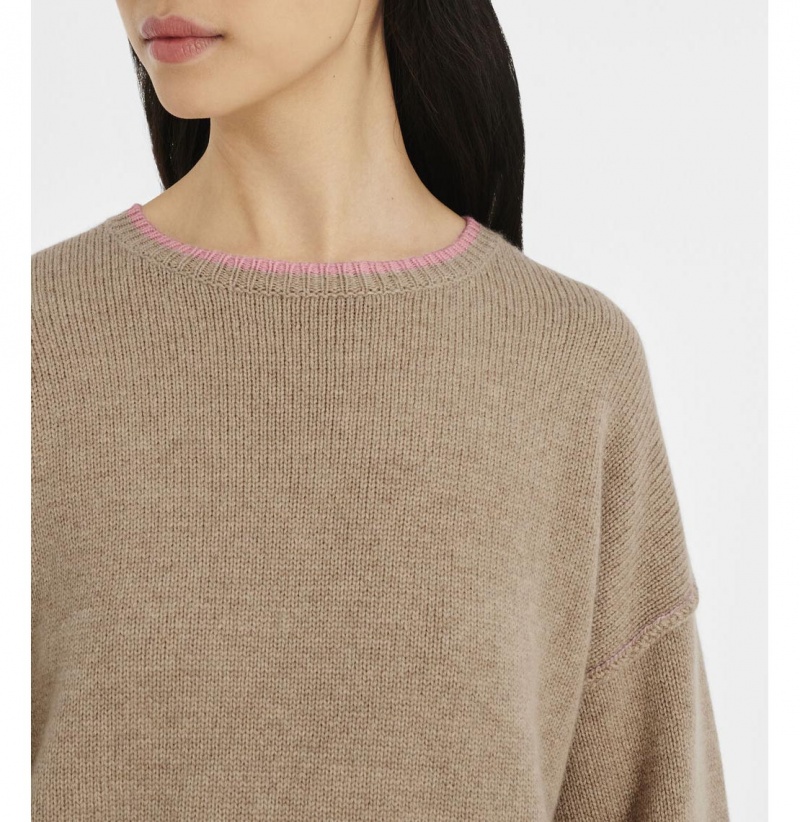 UGG Renata Cashmere-Blend Crewneck Svetre Damske Hnede | SK-632CPTMHI