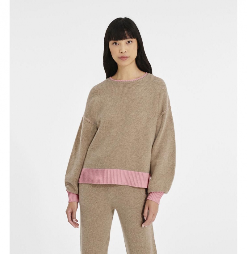 UGG Renata Cashmere-Blend Crewneck Svetre Damske Hnede | SK-632CPTMHI